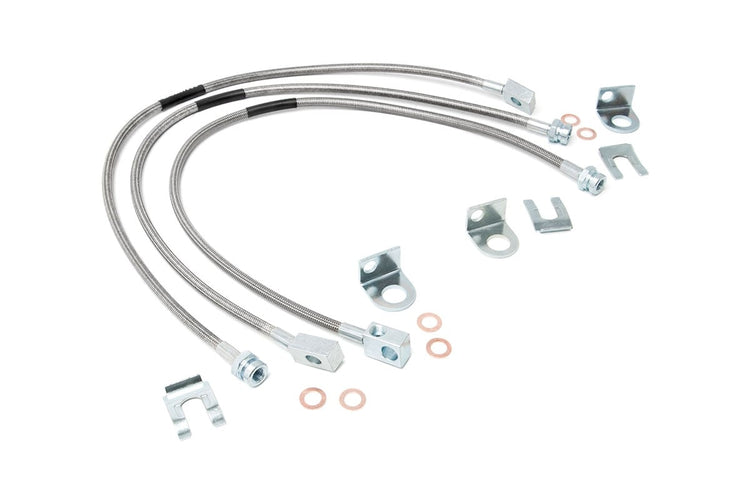 Jeep Front & Rear Stainless Steel Brake Lines 4-6in Lifts (XJ/YJ/TJ)