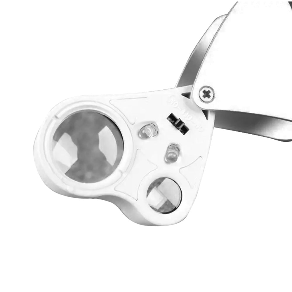 Jewelry Loupe Magnifier 30X 60X With LED Light 2 Lens Illuminated Jewelers Eye Loupe - Frazy's Auto Parts