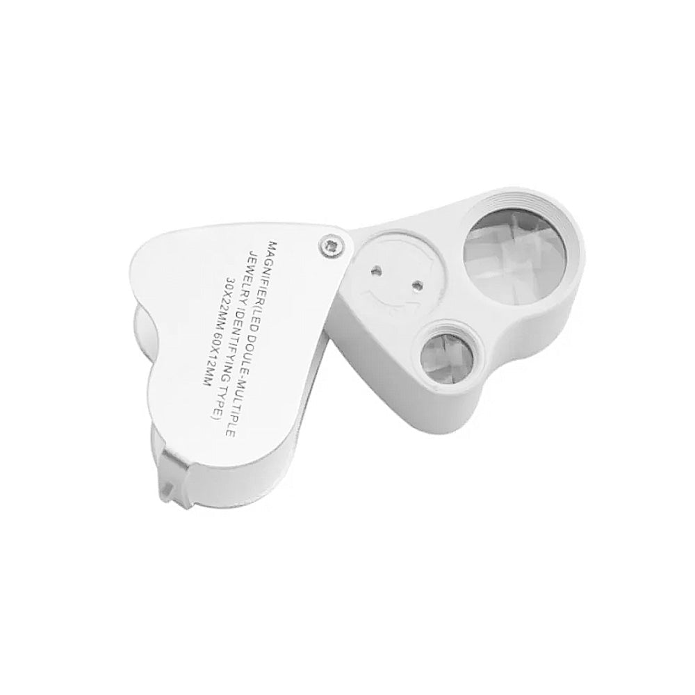 Jewelry Loupe Magnifier 30X 60X With LED Light 2 Lens Illuminated Jewelers Eye Loupe - Frazy's Auto Parts