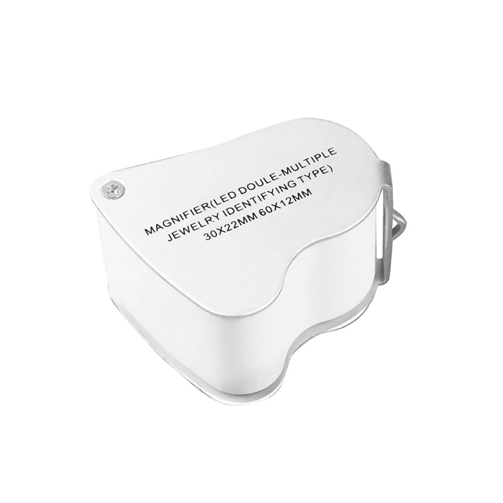 Jewelry Loupe Magnifier 30X 60X With LED Light 2 Lens Illuminated Jewelers Eye Loupe - Frazy's Auto Parts