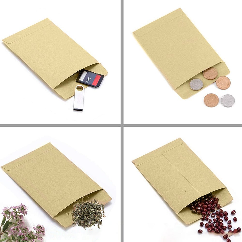 Kraft Paper Seed Packets Garden Home Storage Bags Mini Envelopes 6x11cm - Frazy's Auto Parts