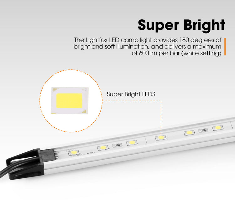 LIGHTFOX LED Camping Strip Light Bars