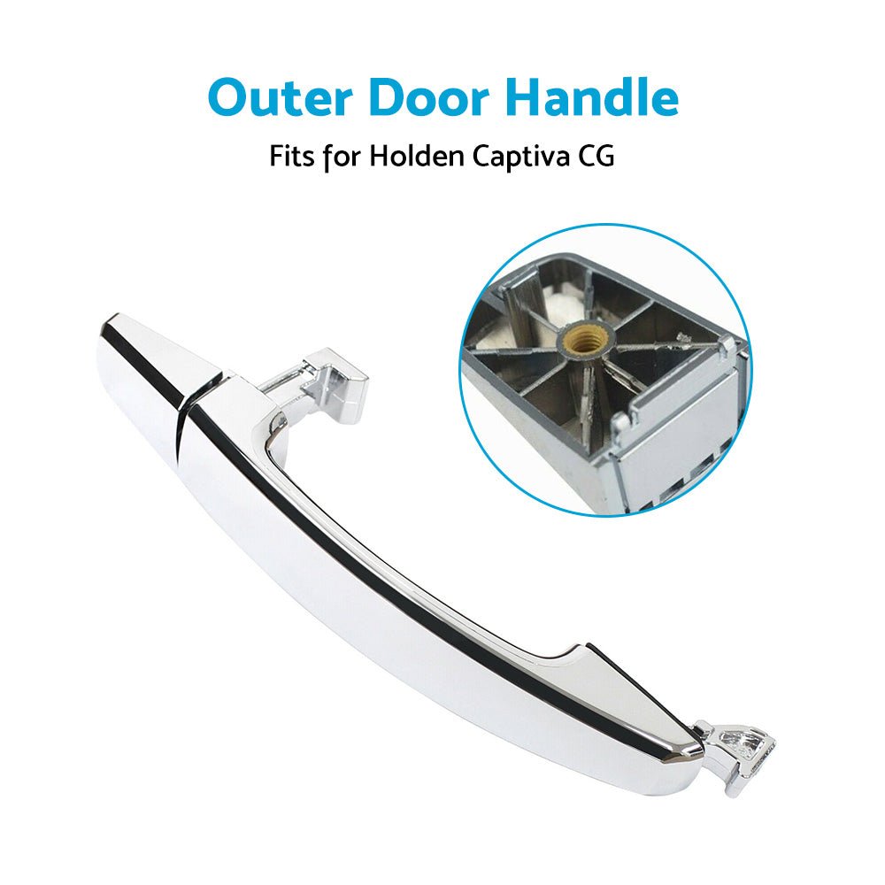 Left Hand Front Outer Door Handle Chrome Suitable For Holden Captiva 2006 - 2018 - Frazy's Auto Parts