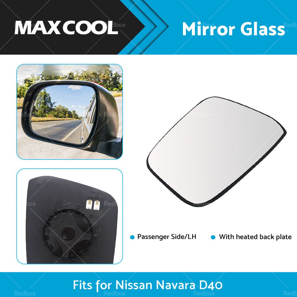 Left Side Mirror Glass w or Heated Back Plate Suitable for Nissan Navara D40 05 - 15 - Frazy's Auto Parts