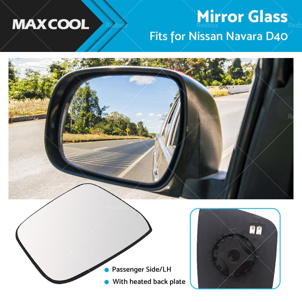 Left Side Mirror Glass w or Heated Back Plate Suitable for Nissan Navara D40 05 - 15 - Frazy's Auto Parts