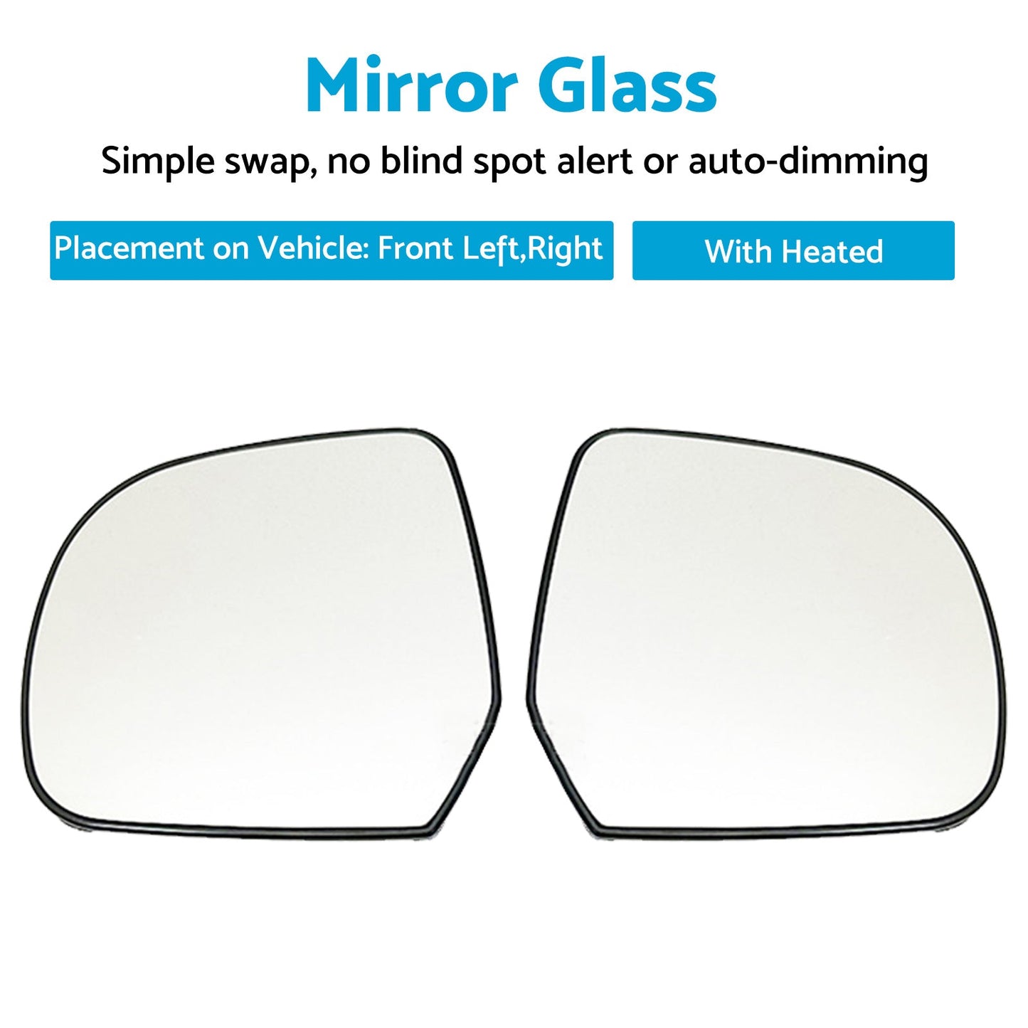 Left+Right Side Heated Mirror Glass Suitable For Nissan Almera N17 2012 On - Frazy's Auto Parts