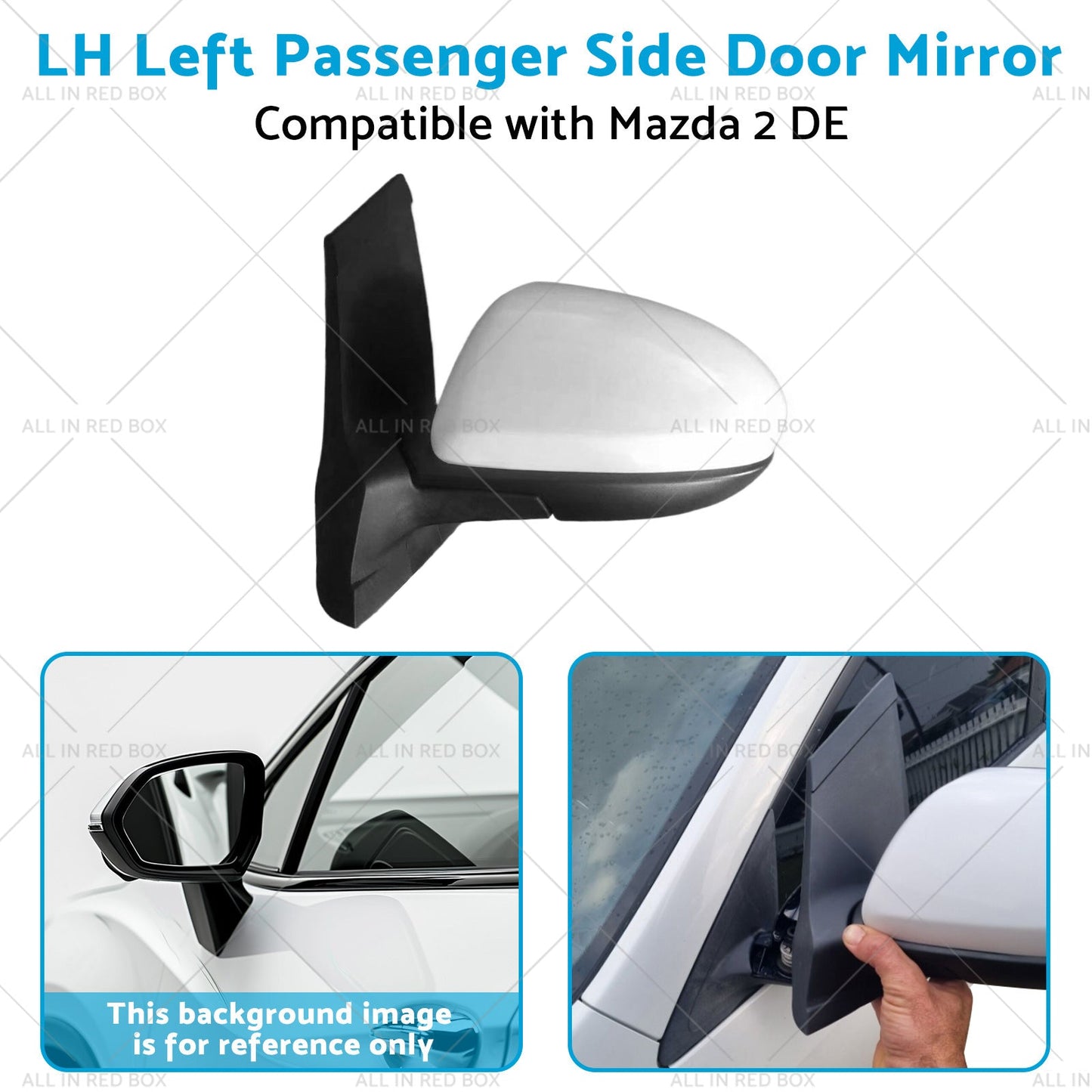 LH Left Passenger Side Door Mirror Suitable for 3 Wires Mazda 2 DE 06 or 07 - 14 - Frazy's Auto Parts