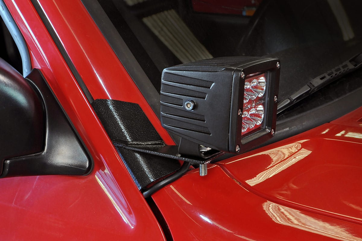 LED Light Mount Lower A-Pillar Pod Pair Jeep Cherokee XJ 2WD/4WD (84-01)