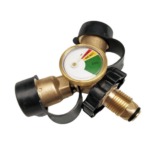 LPG Bottle POL Dual Outlet Adapter inch Y inch Configuration with Gas Level Gauge - Frazy's Auto Parts