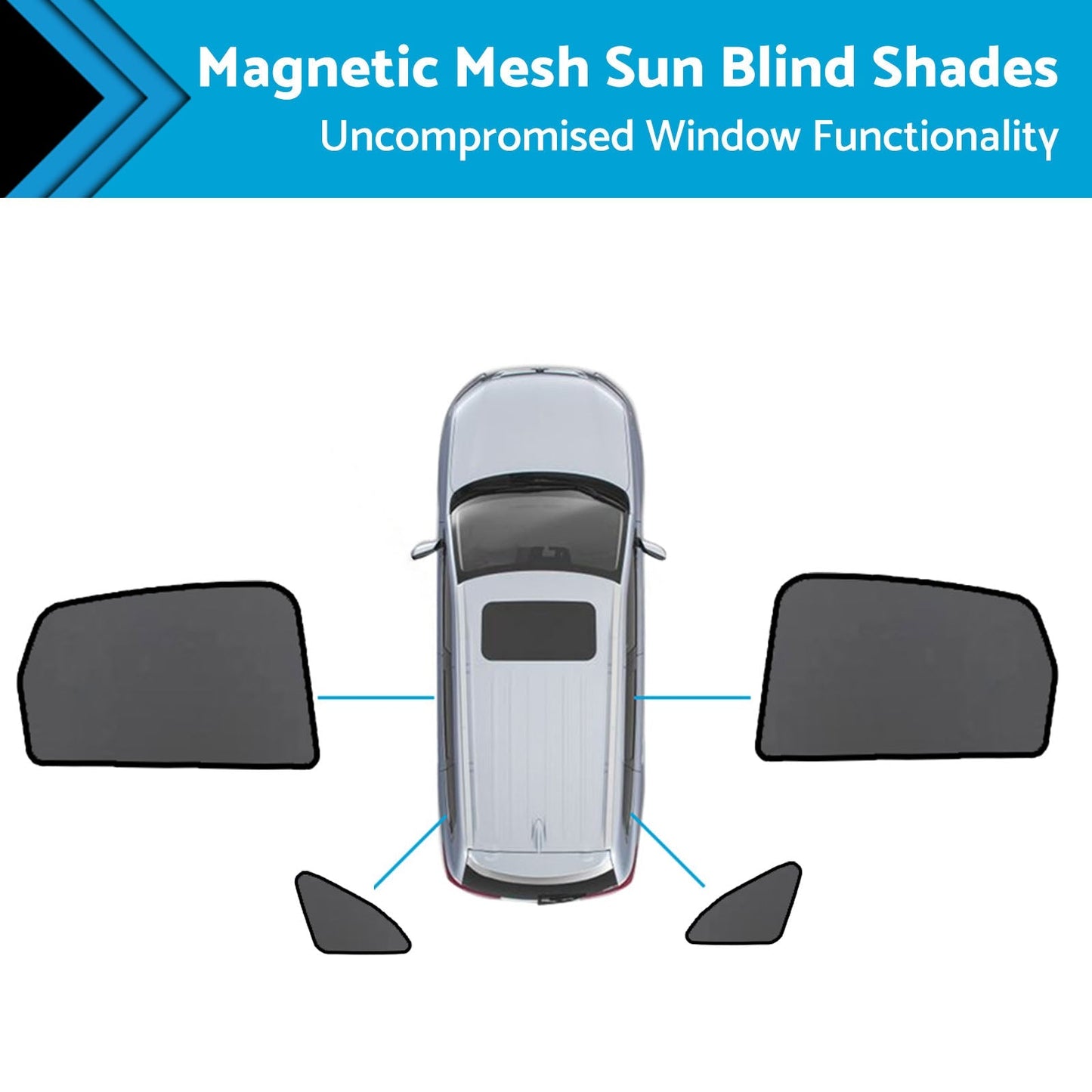 Magnetic Mesh Sun Blind Shades Suitable for Audi Q5 8R 2009–2016 On Front Rear - Frazy's Auto Parts