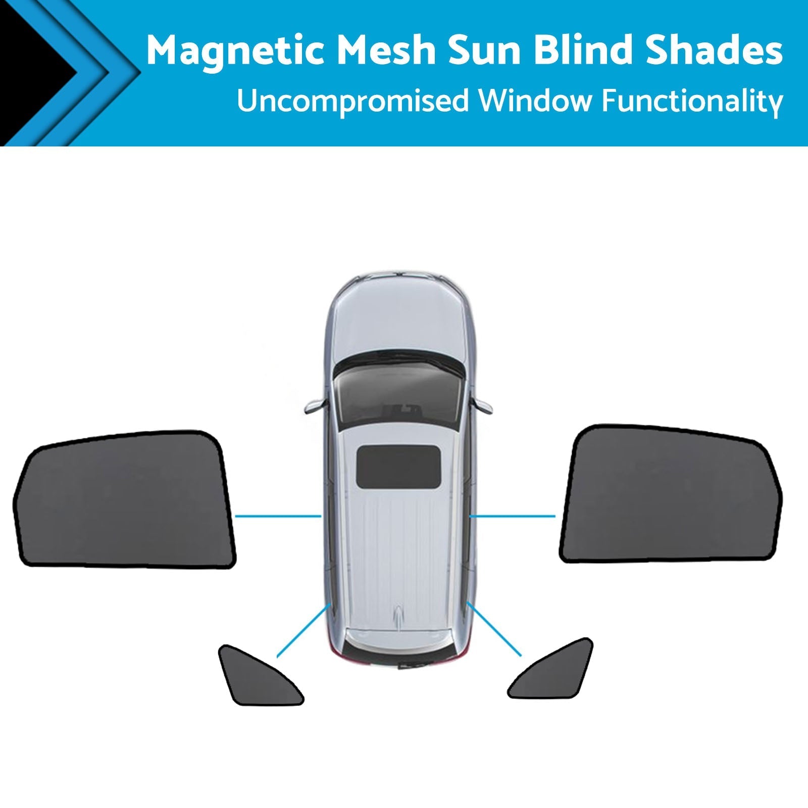 Magnetic Mesh Sun Blind Shades Suitable for Audi Q5 8R 2009–2016 On Front Rear - Frazy's Auto Parts