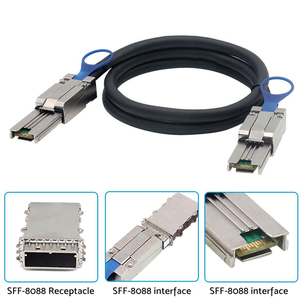 Mini SAS SFF - 8088 26Pin to SFF - 8088 26Pin External Cable Disk Array Line 1M - Frazy's Auto Parts