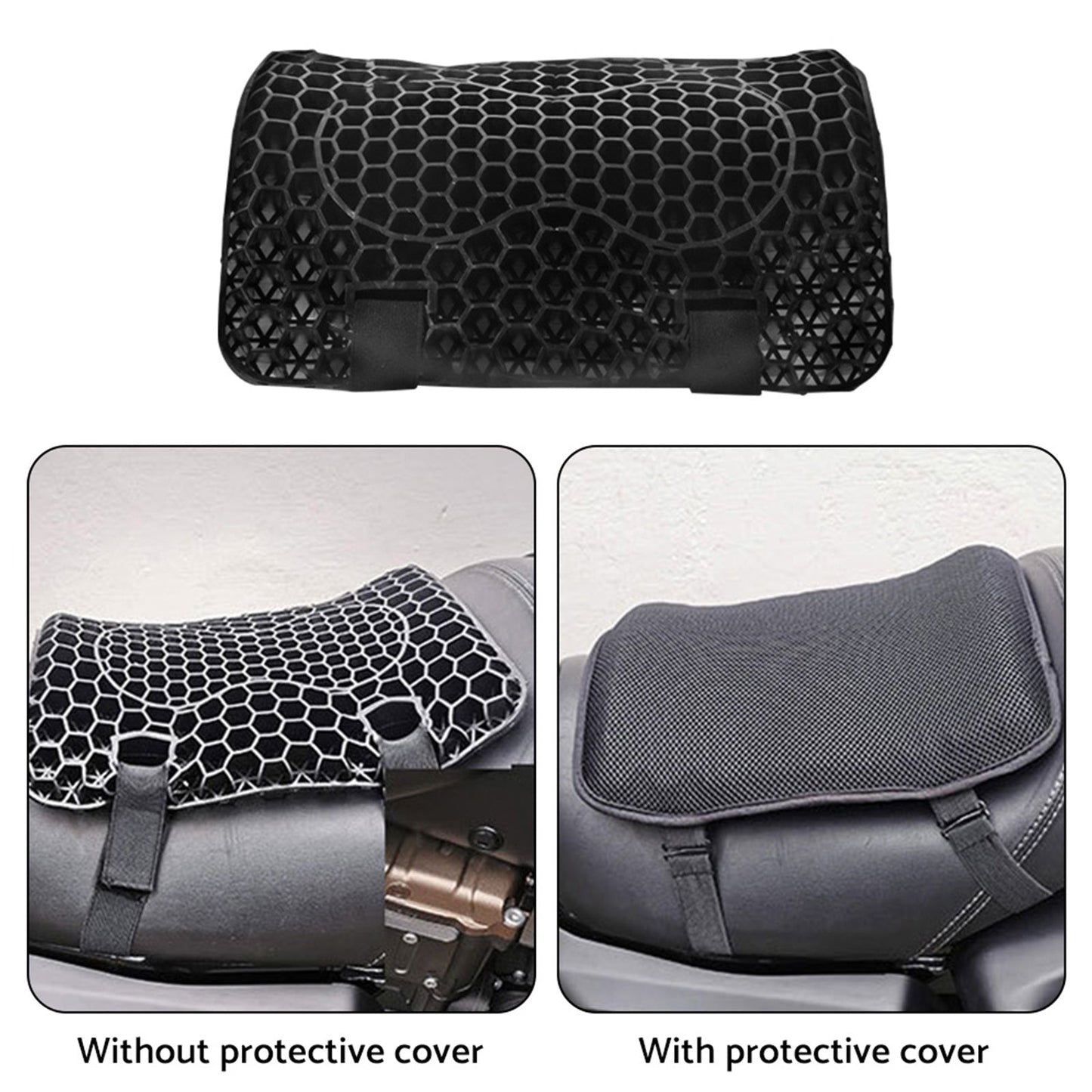 Motorcycle Seat Cushion Comfort Gel Pillow Pad Cover Motorbike Pressure Relief - Frazy's Auto Parts