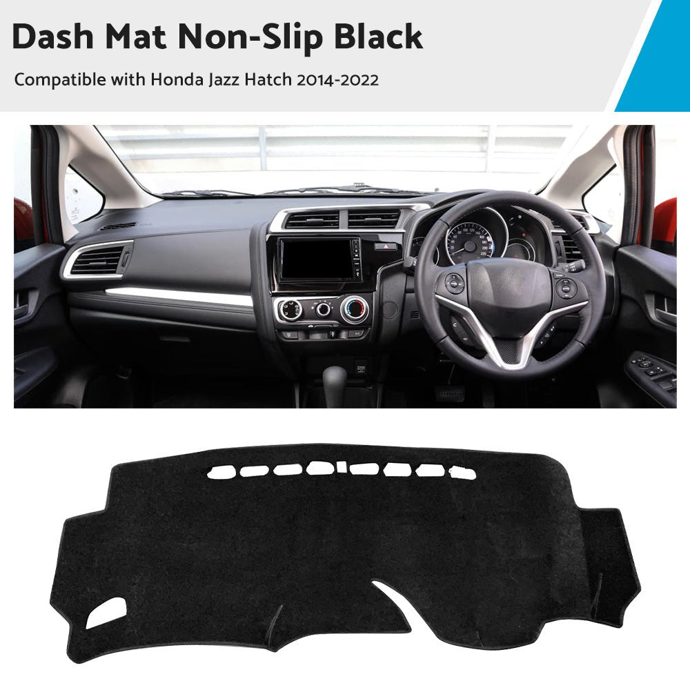 Non - Slip Dash Mat Suitable For Honda Jazz Hatch 2014 - 2022 Dashboard Cover Black - Frazy's Auto Parts