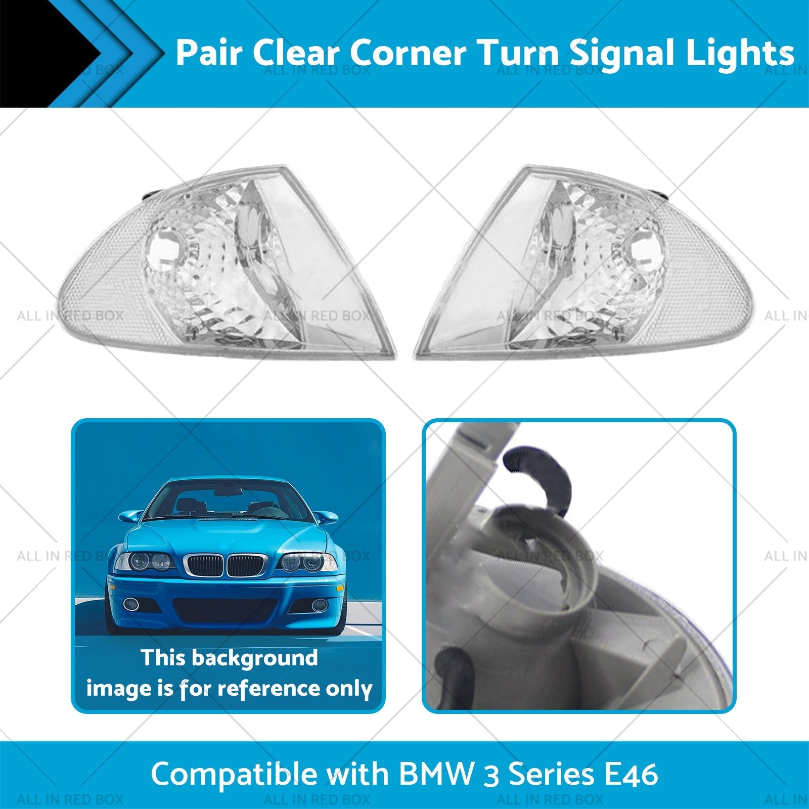 Pair Clear Corner Turn Signal Lights Suitable for BMW E46 98 - 01 3 Series - Frazy's Auto Parts