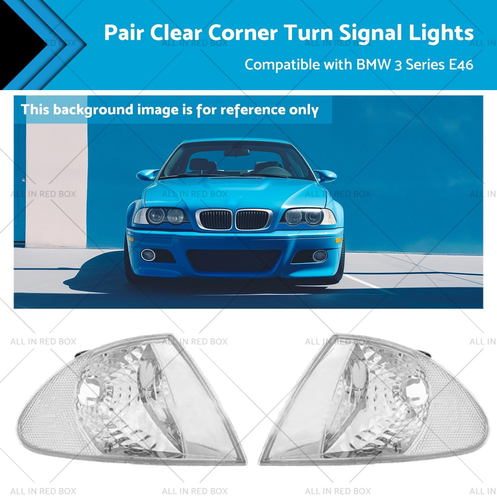 Pair Clear Corner Turn Signal Lights Suitable for BMW E46 98 - 01 3 Series - Frazy's Auto Parts