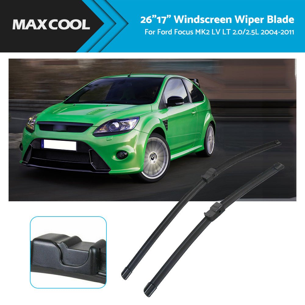 Pair Front Windscreen Wiper Blades 26 inch 17 inch Fits For Ford Focus MK2 2004 - 2011 - Frazy's Auto Parts