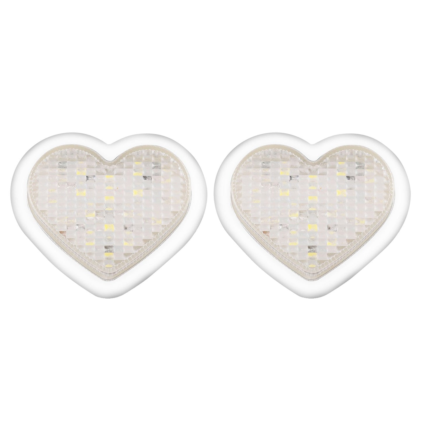 Pair of 12V LED Side Marker Indicators Suitable For Heart Clear Flash White - Frazy's Auto Parts