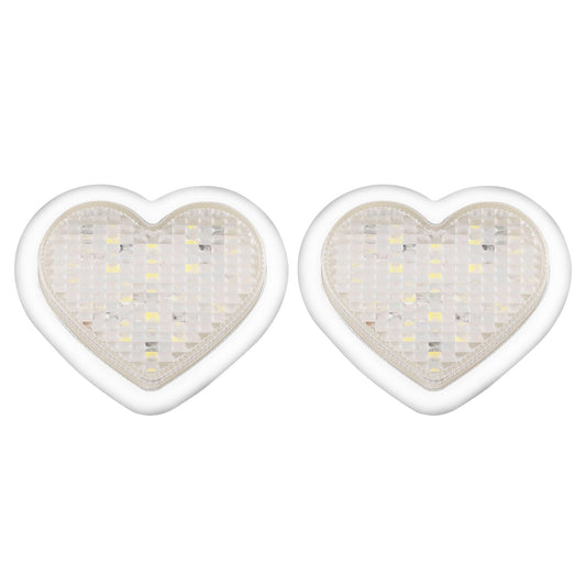 Pair of 12V LED Side Marker Indicators Suitable For Heart Clear Flash White - Frazy's Auto Parts
