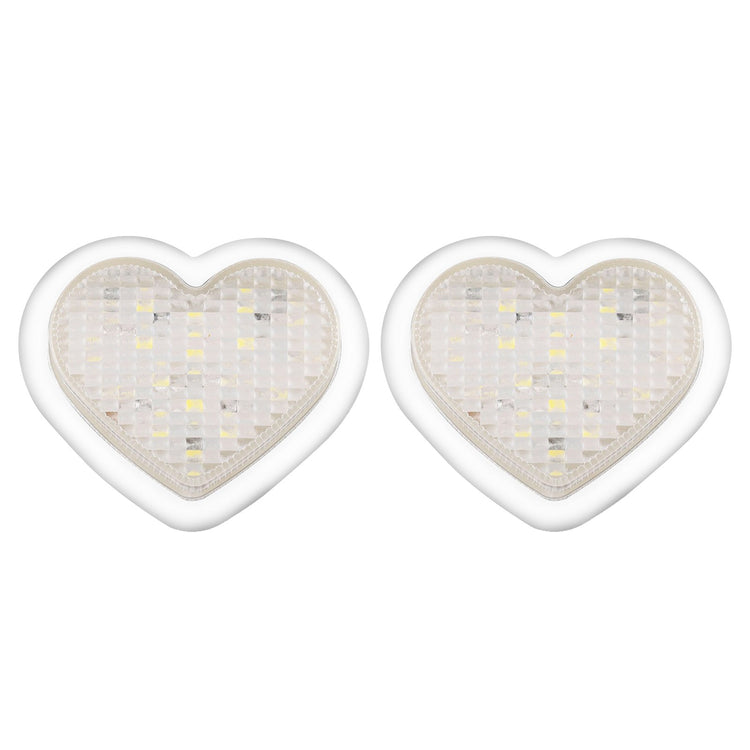 Pair of 12V LED Side Marker Indicators Suitable For Heart Clear Flash White - Frazy's Auto Parts