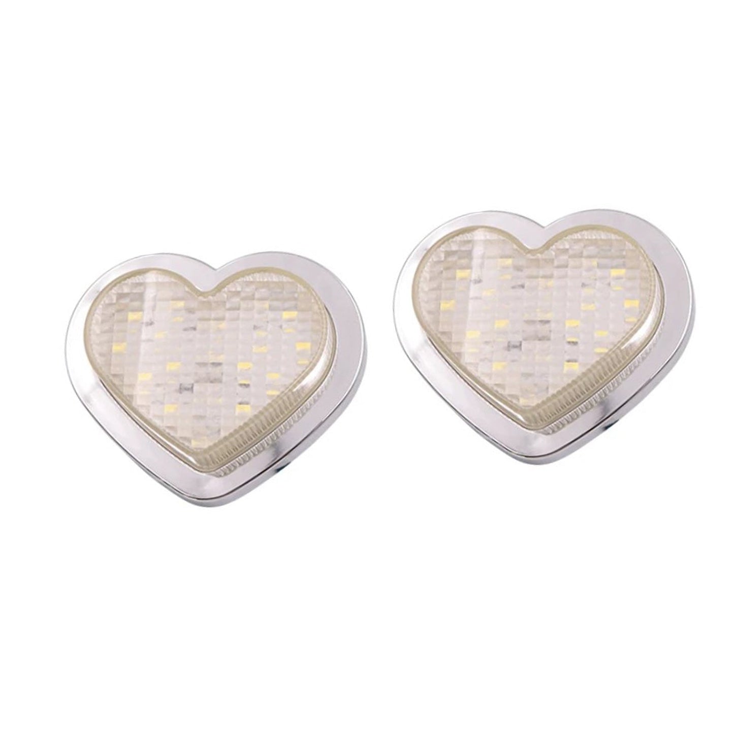 Pair of 12V LED Side Marker Indicators Suitable For Heart Clear Flash White - Frazy's Auto Parts