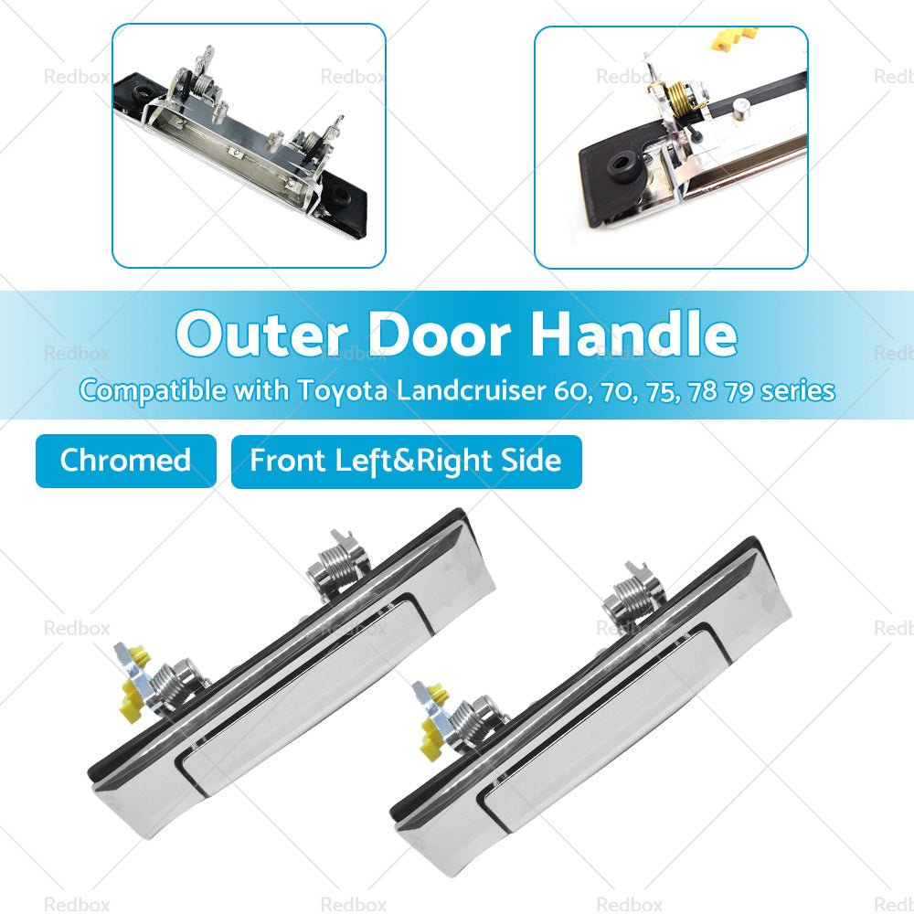 Pair of Chrome Door Handles Suitable For Toyota Land Cruiser 60 / 70 / 75 / 78 / 79 1980 - 2007 - Frazy's Auto Parts