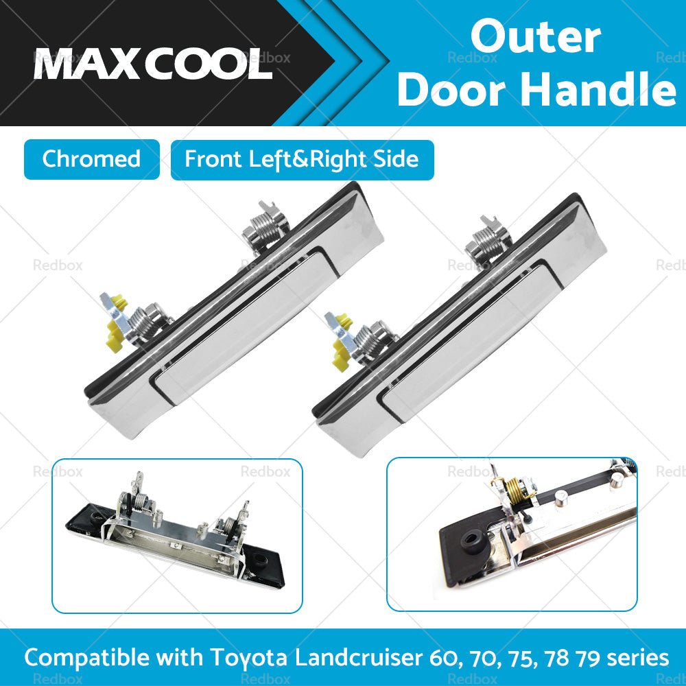 Pair of Chrome Door Handles Suitable For Toyota Land Cruiser 60 / 70 / 75 / 78 / 79 1980 - 2007 - Frazy's Auto Parts