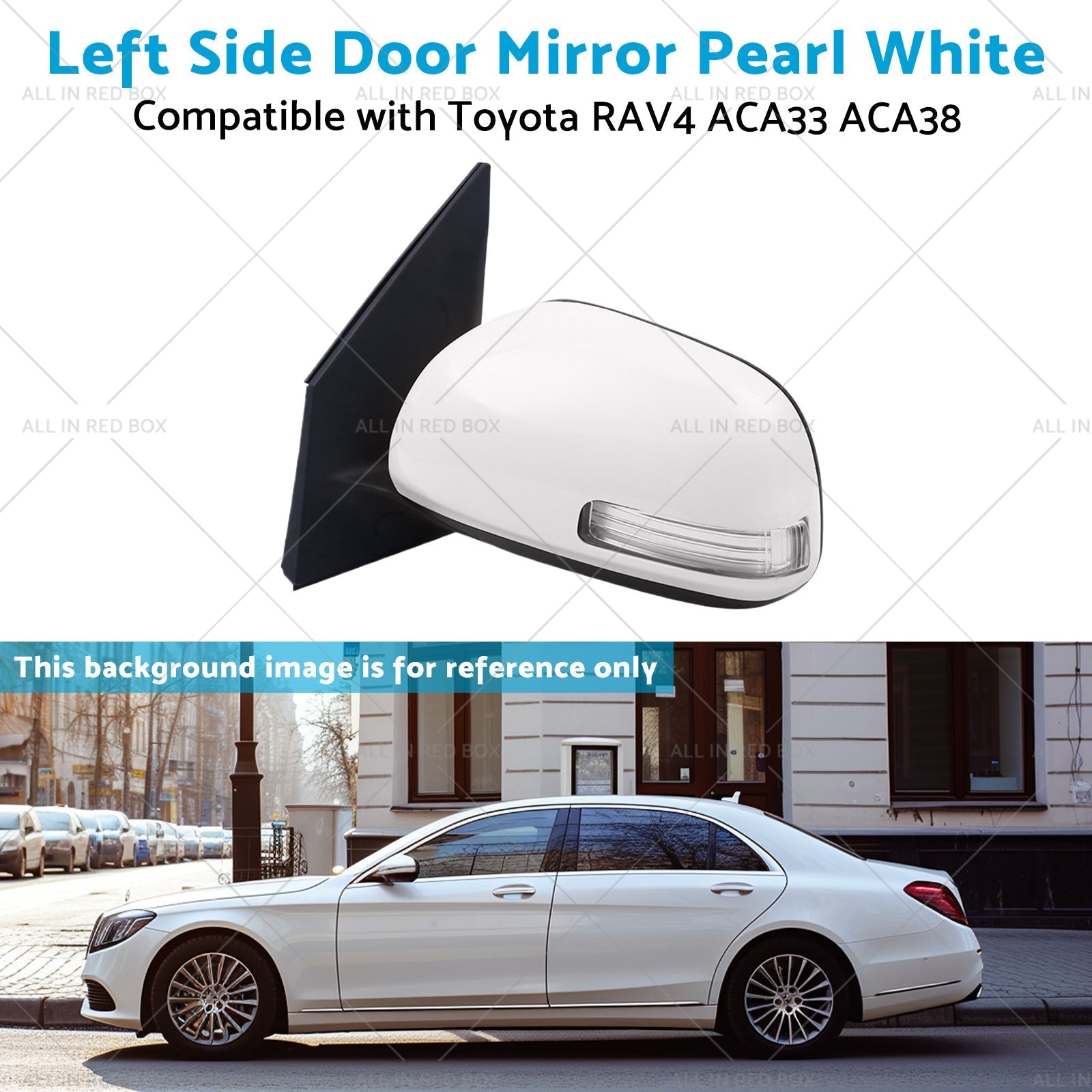Pearl White Mirror Left Side Door Suitable for Toyota RAV4 ACA33 ACA38 2008 - 2012 - Frazy's Auto Parts