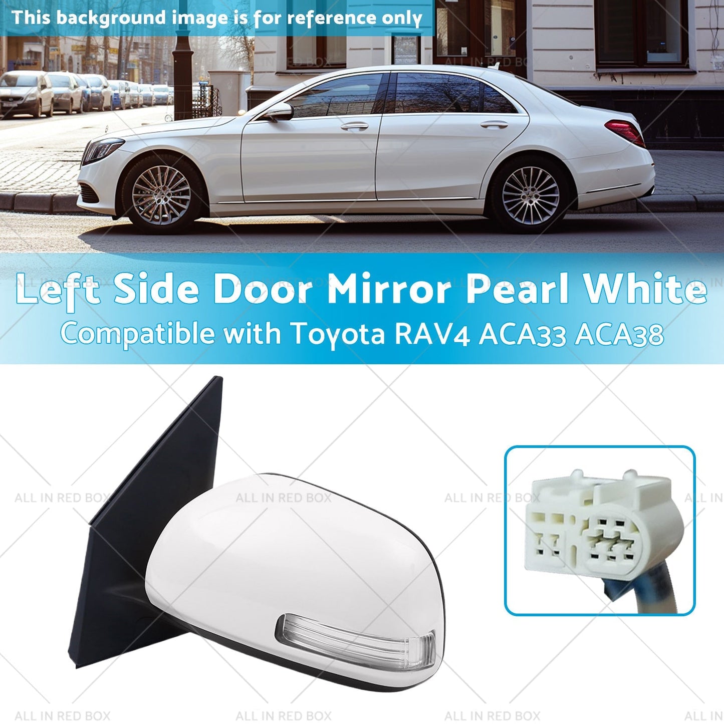 Pearl White Mirror Left Side Door Suitable for Toyota RAV4 ACA33 ACA38 2008 - 2012 - Frazy's Auto Parts