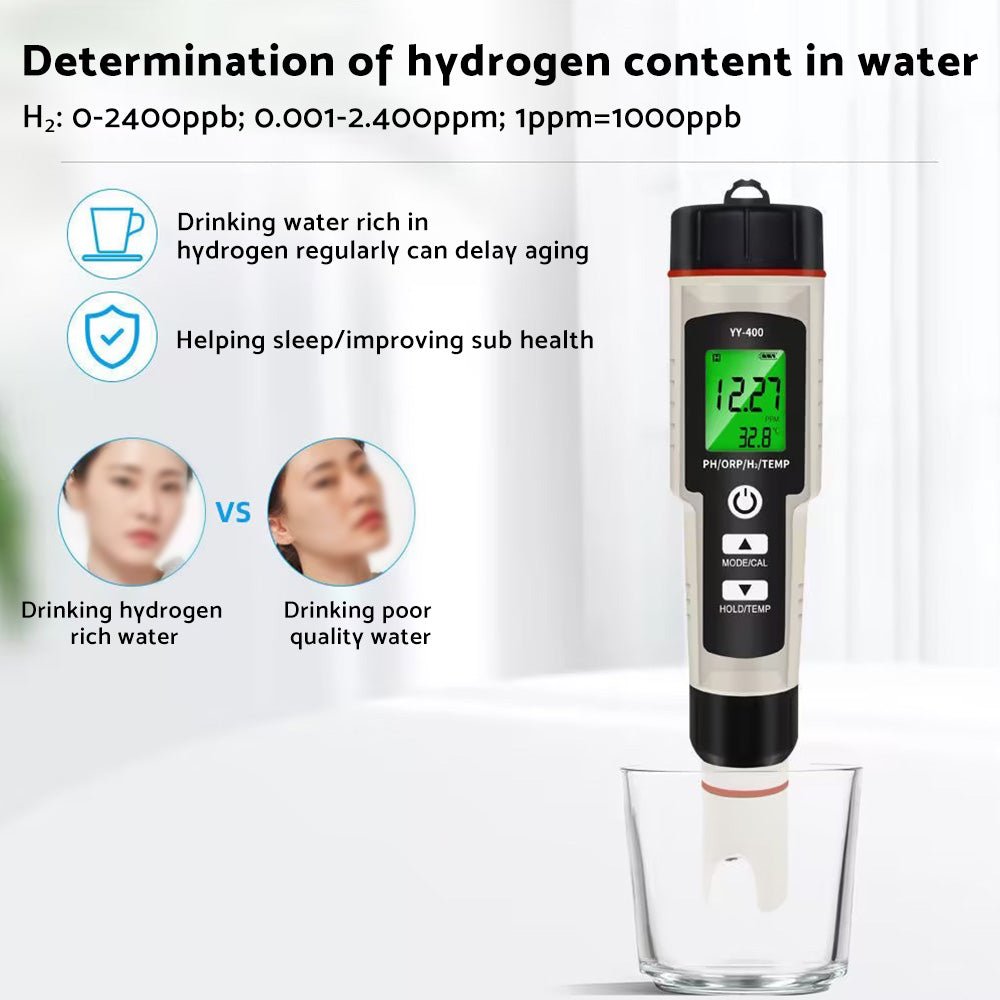 Portable 4 In 1 Hydrogen - Rich Test Pen PH ORP TEMP Water Quality Meter Tester - Frazy's Auto Parts