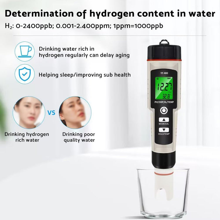 Portable 4 In 1 Hydrogen - Rich Test Pen PH ORP TEMP Water Quality Meter Tester - Frazy's Auto Parts