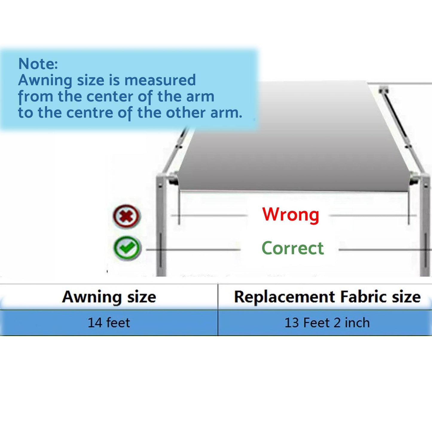 PVC Vinyl Awning Fabric Blue Fade 13 - 16FT Suitable For RV Caravan Trailer Camper - Frazy's Auto Parts