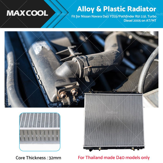 Radiator Suitable For Nissan Navara D40 / Pathfinder R51 2005 - On 2.5L YD25 Turbo Diesel Automatic & Manual - Frazy's Auto Parts