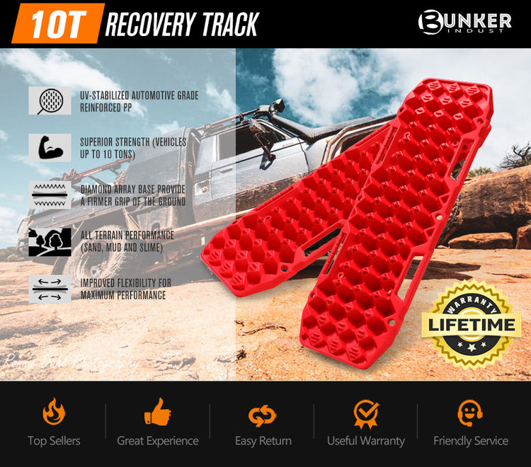 BUNKER INDUST Pair 10T Recovery Tracks - Red