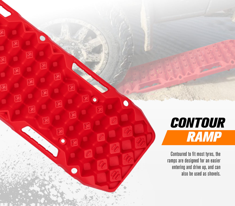 BUNKER INDUST Pair 10T Recovery Tracks - Red