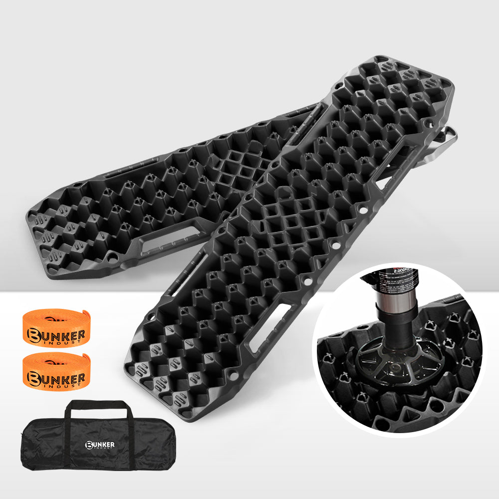 Bunker Indust Recovery Tracks Farm Jack Base 10T Board Sand Mud Snow OffRoad 4WD - Black