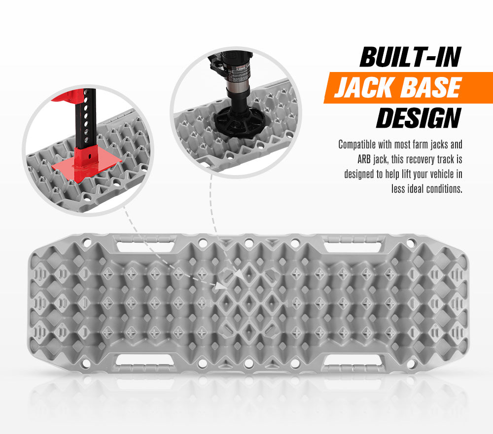 Bunker Indust Recovery Tracks Farm Jack Base 10T Board Sand Mud Snow OffRoad 4WD - Grey