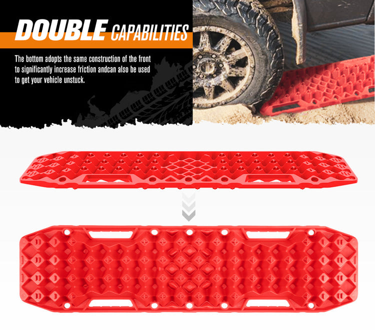 Bunker Indust Recovery Tracks Farm Jack Base 10T Board Sand Mud Snow OffRoad 4WD - Red