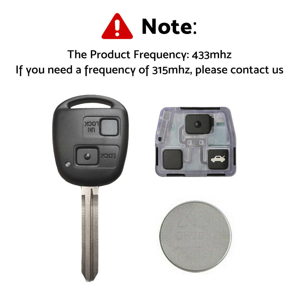 Remote Car Key 4D - 67 Chip Suitable For Toyota Prado 120 RAV4 Kluger Tarago 50171 - Frazy's Auto Parts