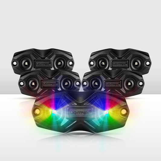 LIGHTFOX RGBW LED Rock Lights - 4 Pack