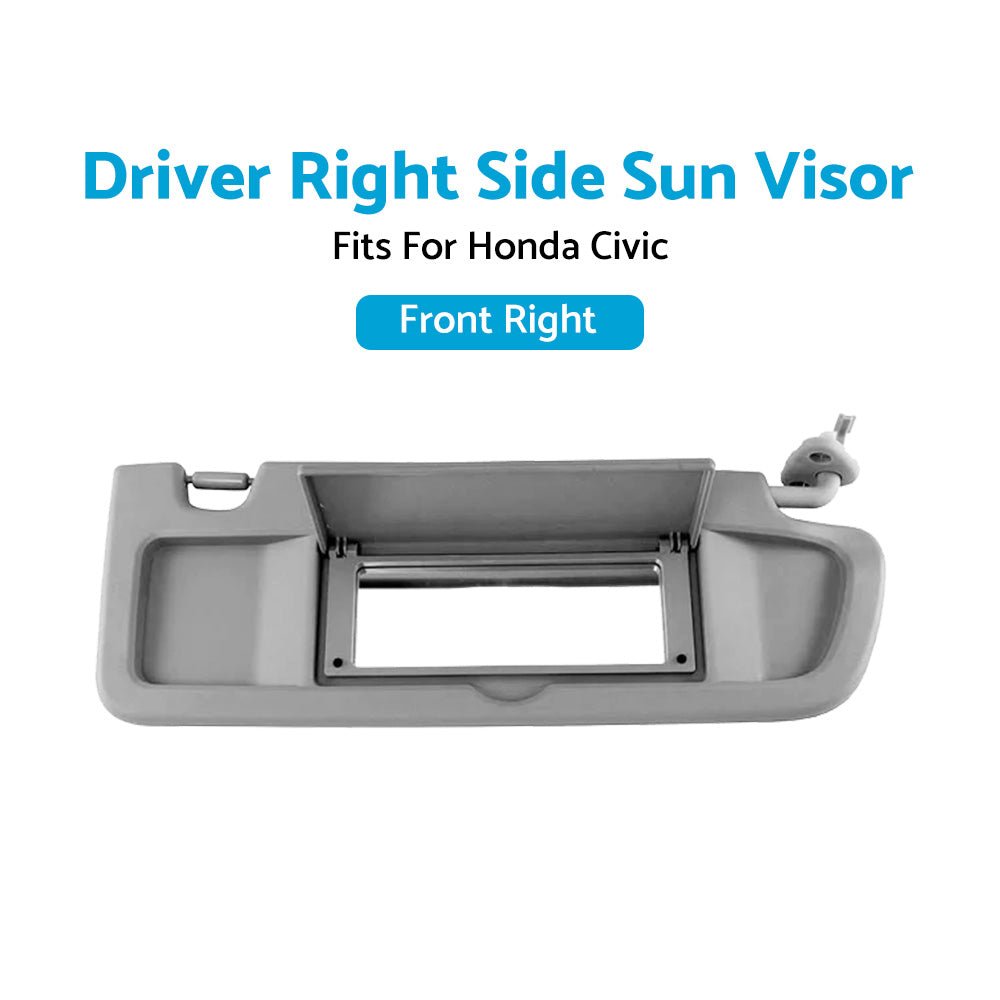RH Right Hand Driver Side Sun Visor D. Grey For Honda Civic FD 2006~2012 Sedan - Frazy's Auto Parts