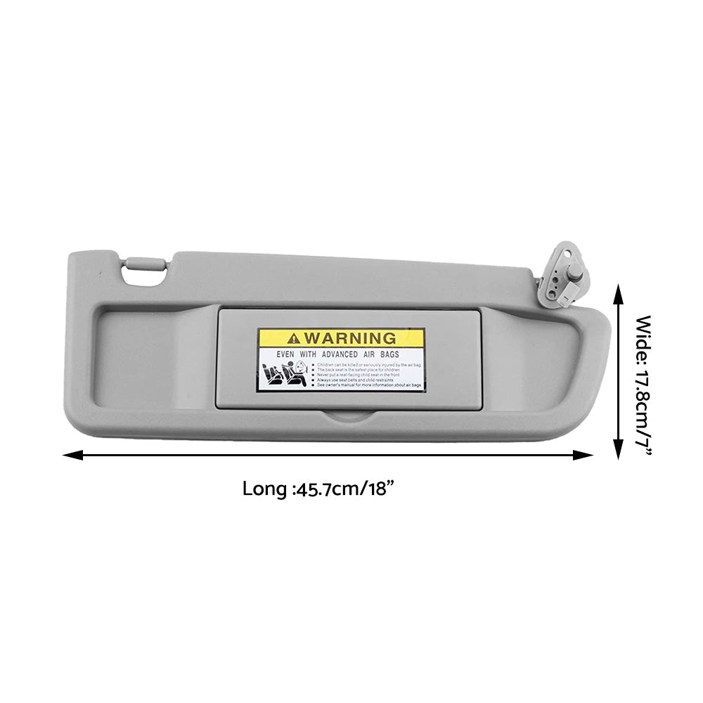 RH Right Hand Driver Side Sun Visor D. Grey For Honda Civic FD 2006~2012 Sedan - Frazy's Auto Parts