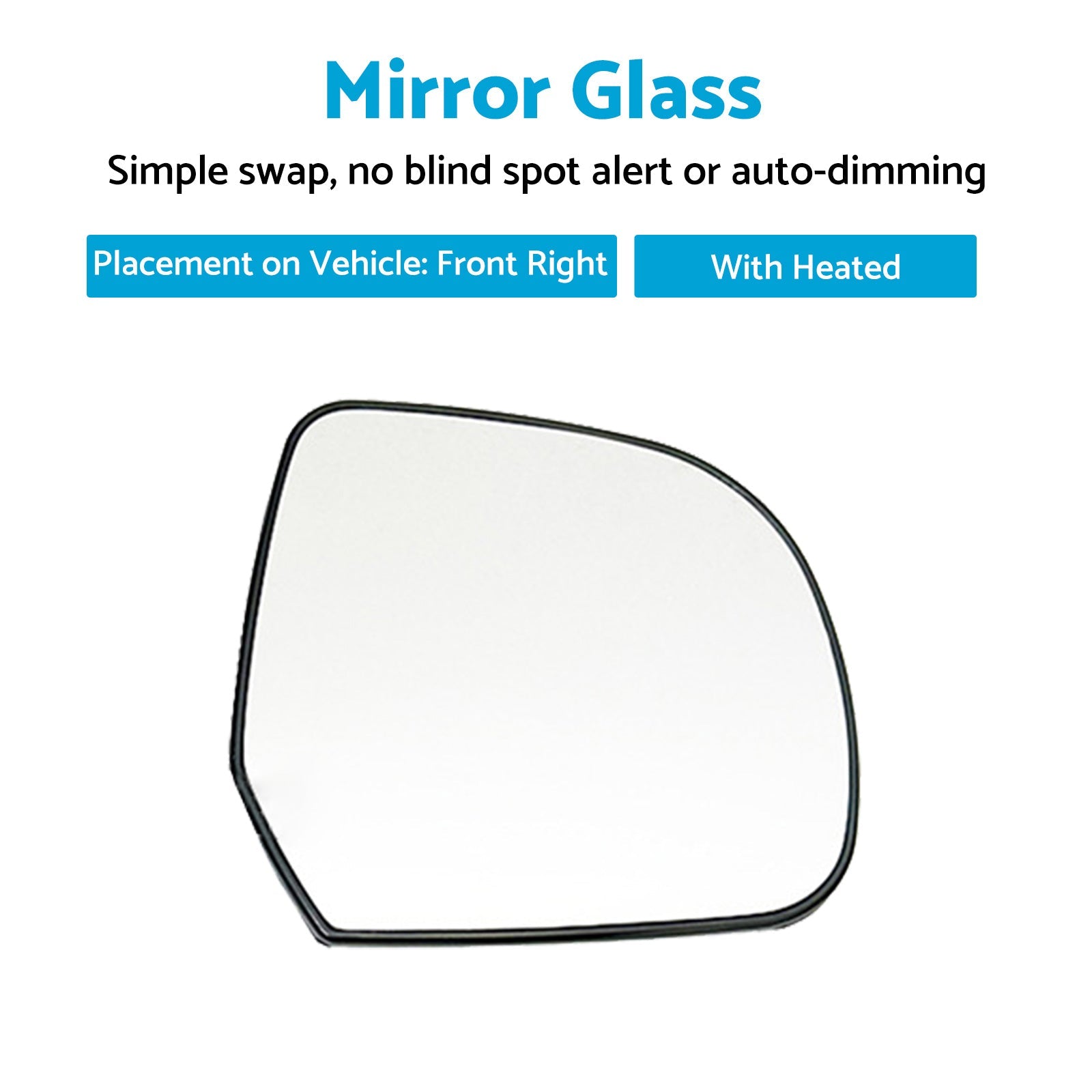 Right Passenger Side Heated Mirror Glass Suitable For Nissan Almera N17 2012 On - Frazy's Auto Parts