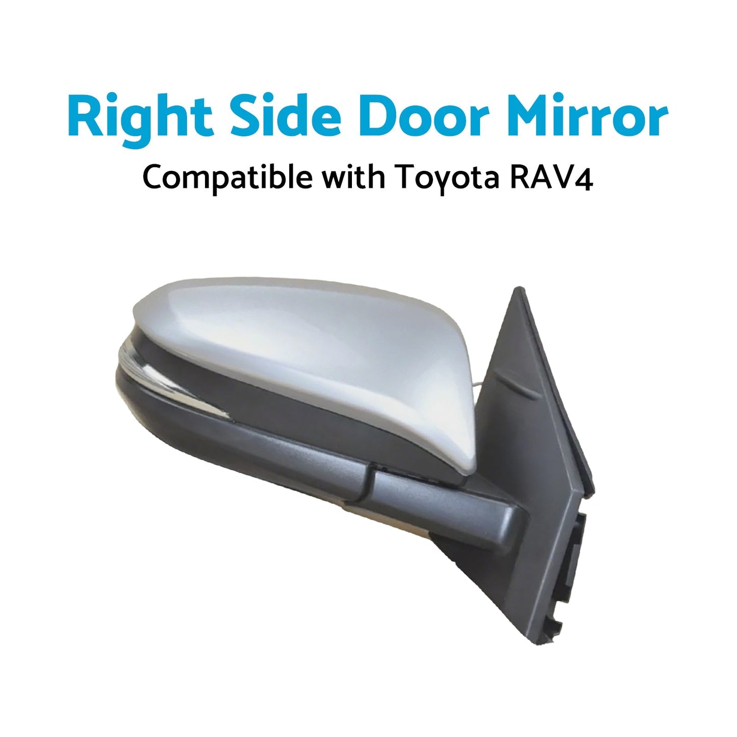 Right Side Door Mirror Suitable for Toyota RAV4 2013 - 2018 Right Side Silver No Autofold - Frazy's Auto Parts