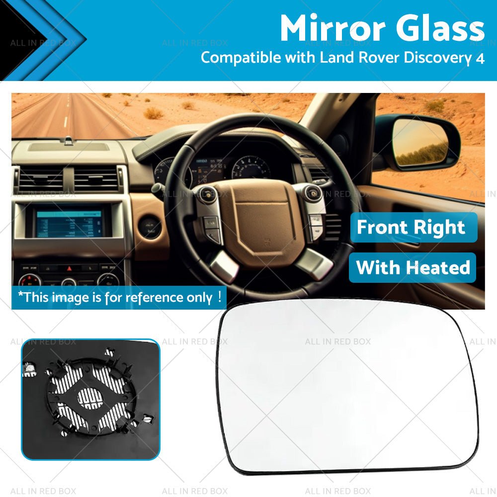 Right Side Mirror Glass Suitable for Land Rover Discovery 4 2009 - 2013 w Heated - Frazy's Auto Parts