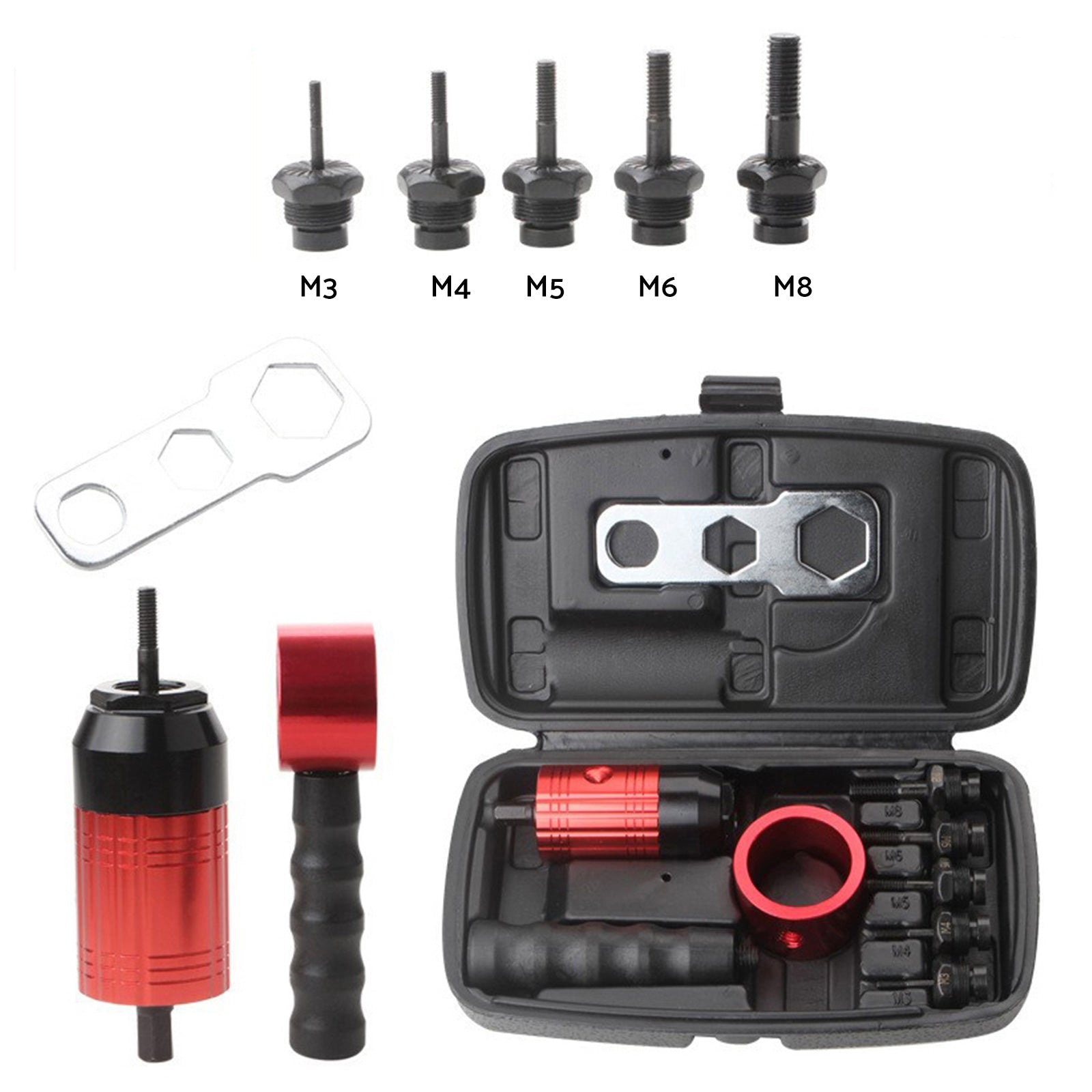 Rivet Nut Tool M3 - 8 Nutsert Adapter Suitable for Hand Wrench Electric Drill - Frazy's Auto Parts