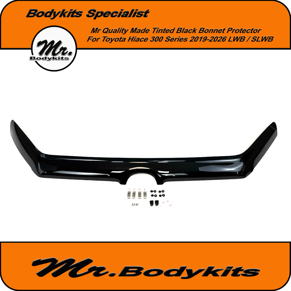Quality Tinted Black Bonnet Protetcor For Toyota Hiace 2019-2026, H300