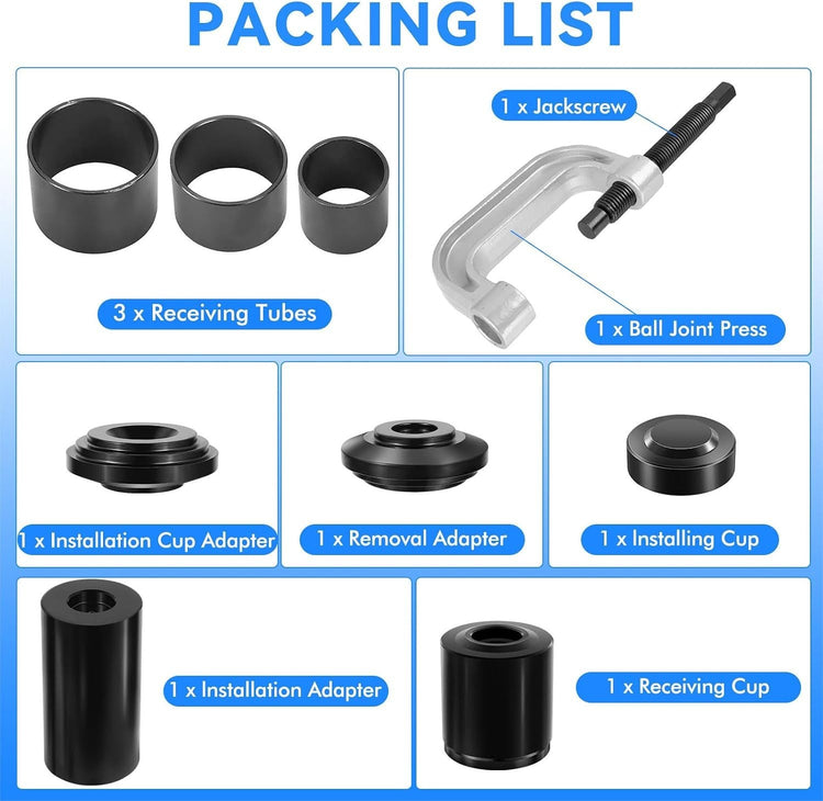 10PCS Ball Joint Removal Tool Kit, Bushing Press Kit with Carrying Case