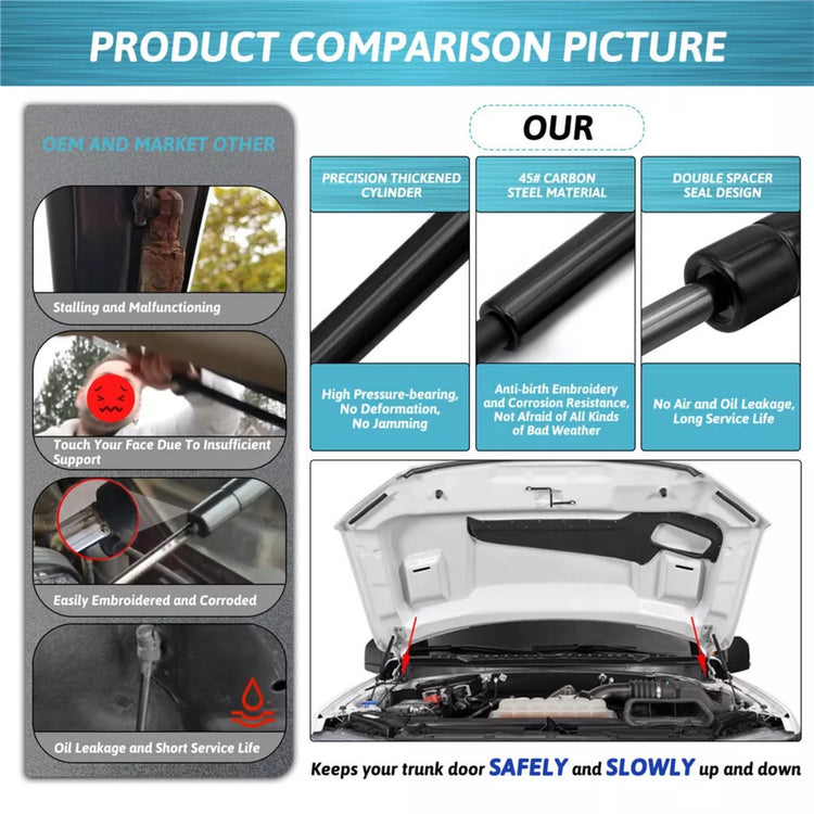 2PCS Front Bonnet Hood Gas Struts For Ford Ranger PX2 PX3 Everest UA2 2015-2022
