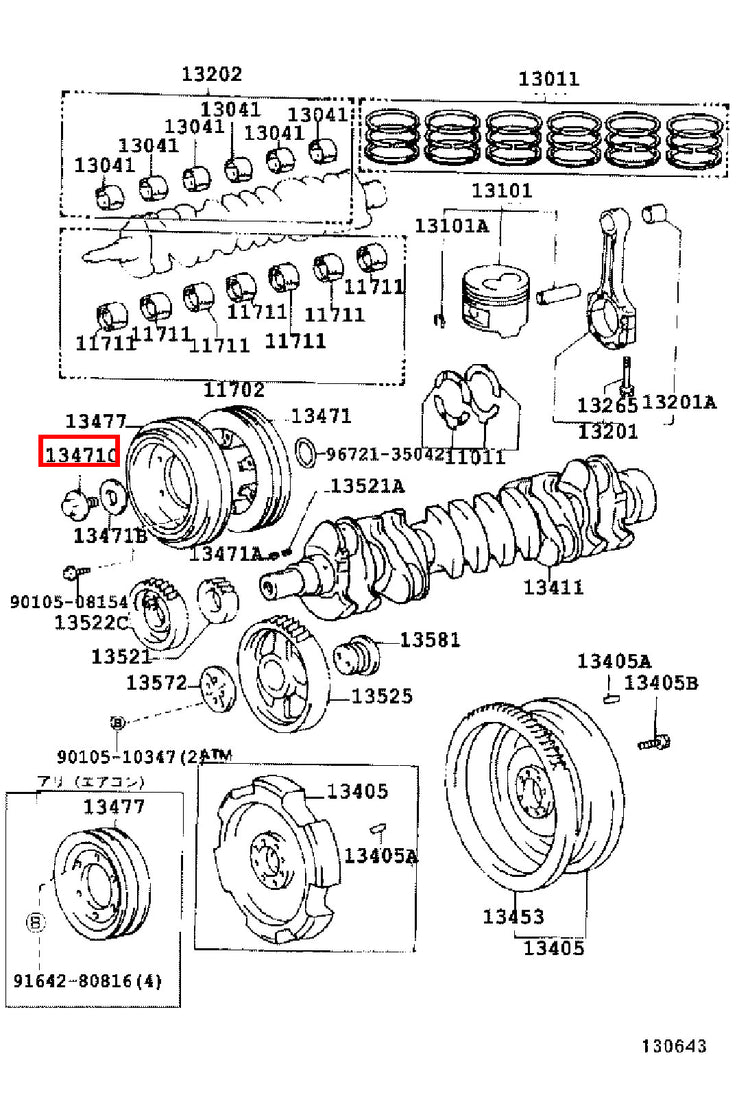 Genuine LandCruiser HDJ79 HDJ78 1HD Crankshaft Harmonic Balancer Pulley Bolt